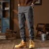 Fleece Overalls Men's Autumn and Winter Trendy Brand Loose Harlan Leggings American Retro Multi-pocket Casual Pants Thickened