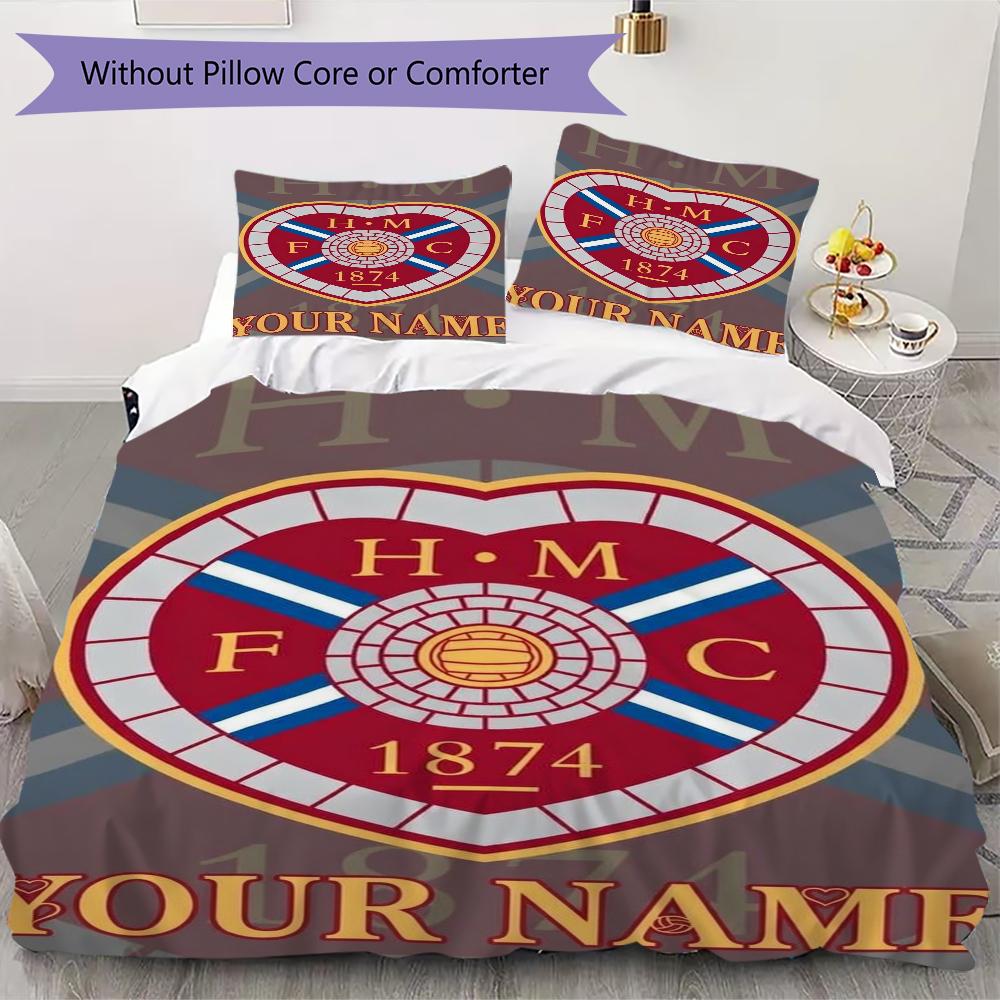 Custom Name Heart of Midlothian Pattern Bedding uilt Set uilt Cover Pillowcase Home Decoration Birthday Gift (1*duvet cover+2*pillowcase without core)