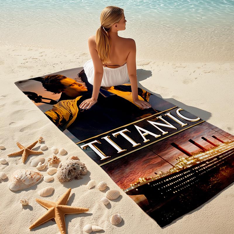 1pc Titanic1 Beach Towel, Comfortable and Thick, and Swimming/Bath/Picnic/Camping Towel, Suitable for Seaside Beaches