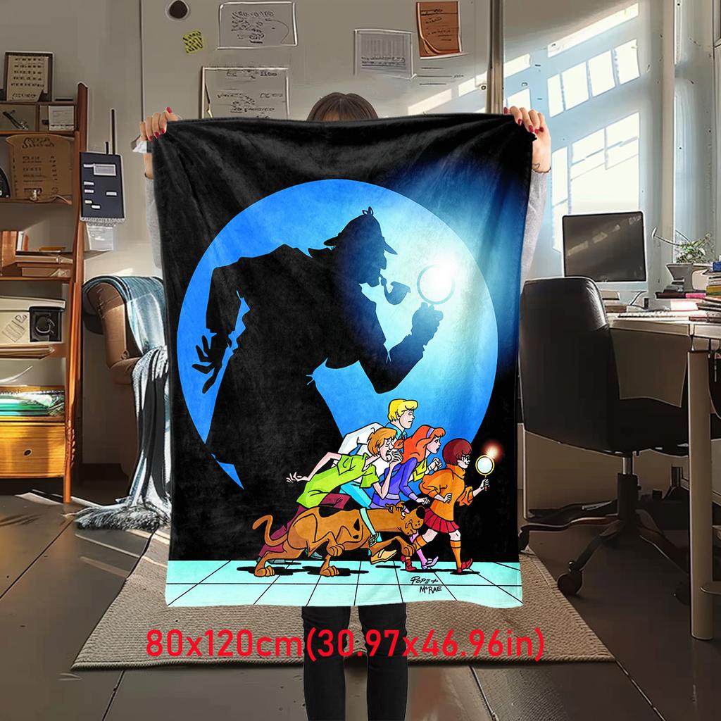 Halloween fantasy comedy adventure cartoon movie Scooby-Doo blanket soft home furnishing nap decoration four seasons warm Sherpa blanket U1