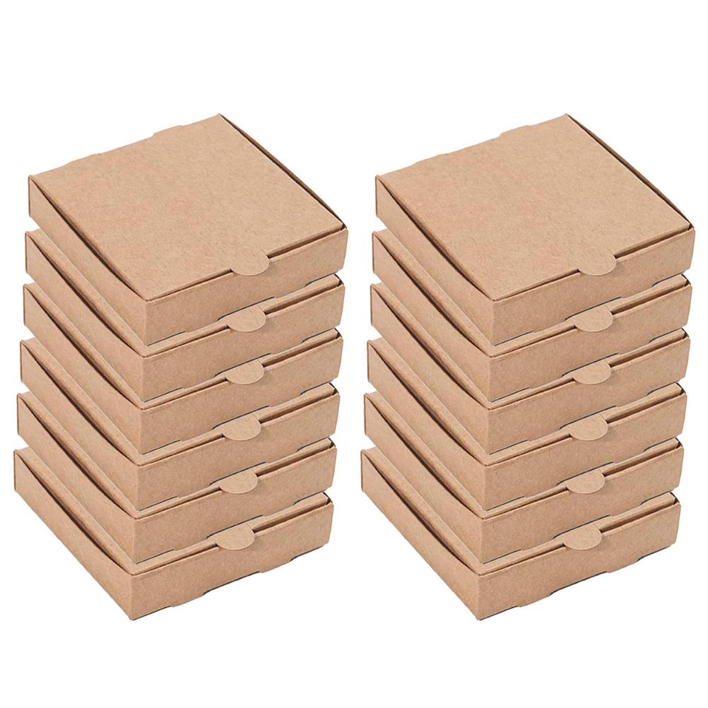 12 Pcs Mini Pizza Box Wrapping Boxes Multi-function Practical Paper Bakery Storage Restaurant Supply