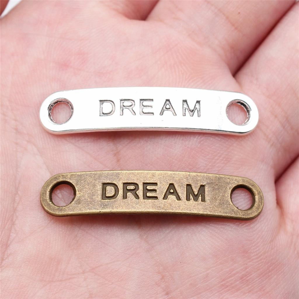 Letter Plate Connectors Alphabet A-Z Antique Bronze Zinc Alloy Jewelry Making Craft Parts DIY Connect Parts
