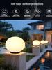 Waterproof Outdoor Solar Post Lights - White Round Moon Ball for Garden, Courtyard, Gate, and Fence Pillars
