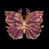 Retro Crystal Butterfly Brooch Pendant by Bo Xin Yun - Two-in-One Original Design