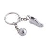 Stainless Steel Football Ball Bag Pendants Sport Hanging Keychain Metal Chain Football Key Chain Soccer Shoes Key Rings