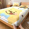 1 Cartoon Cute Bear Zai Pattern Digital Printed Frosted Fitted Sheet,Bedroom Printed Bed Cover,Bedding(No Pillowcase)