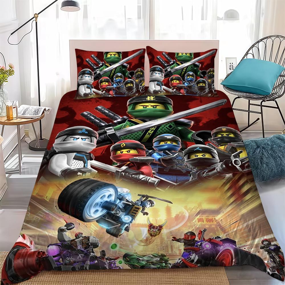 Cartoon N-Ninjagos Duvet Cover Set Home Style Bedding Soft Laundry Cotton Bed 3 Piece Set Student Dormitory Gift
