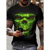 Summer Round Neck 3D Skull Print Top Fashionable Casual Short Sleeved Men's T-shirts