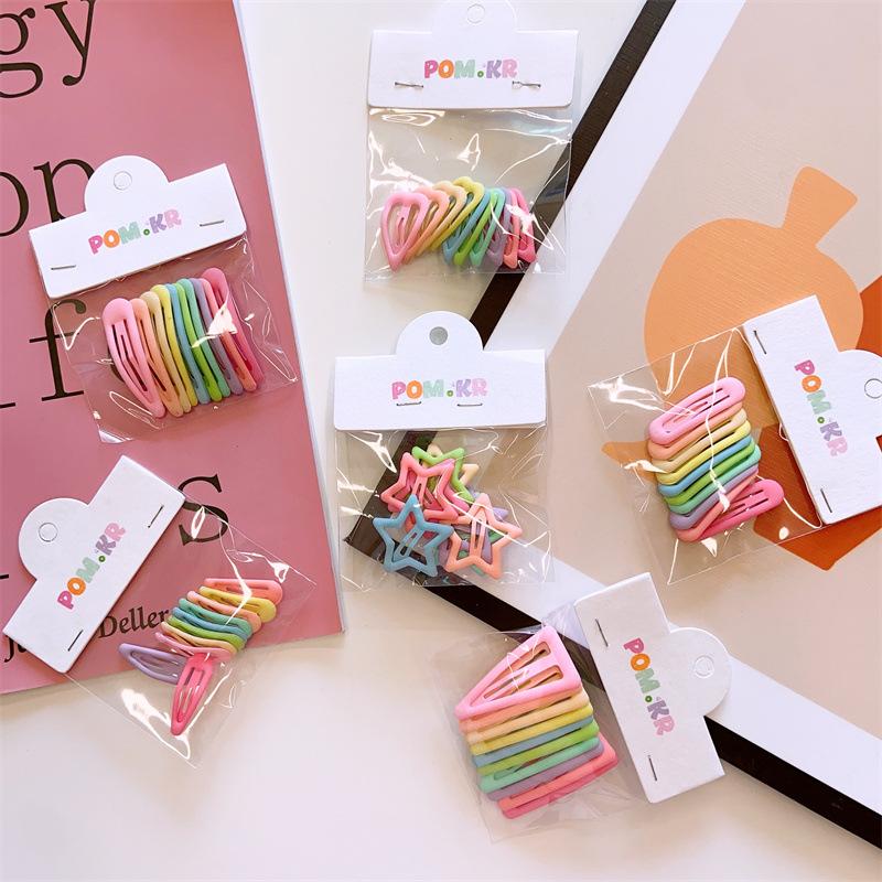 

10 шт. маленькие корейские детские яркие цвета bb зажим мини квадратный Радужный зажим для волос для девочек аксессуары для волос