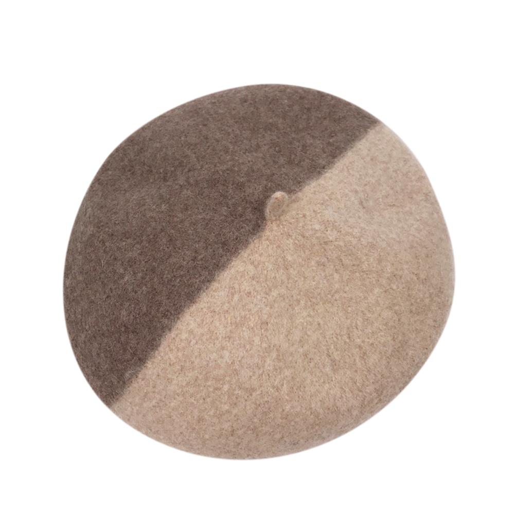Female Winter Hats Double Color Matching Beret Cap Fashion Soft Cashmere Hats