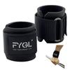 FYGL Weightlifting Wrist Wraps Neoprene Padded for Ultimate Support and Enhanced Grip for and Black with Oval Buckles - Powerlifting, Weightlifting,