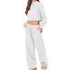 Women 2 Piece Outfits Long Sleeve Crop Hoodies Sweatsuits Casual Pullover Sweatshirts And Long Pants Set with Pockets