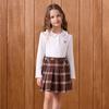 PawinPaw Girls' Cartoon Bear Long-Sleeve Lapel Shirt