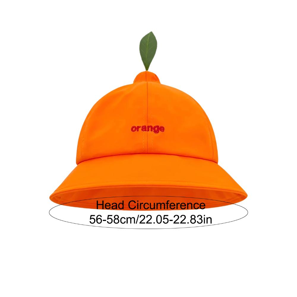 Quick-dry Orange Fisherman Hat Cool UV Protection Creative Orange Bucket Cap Sunshade Cotton Embroidered Letter Sun Hat Travel