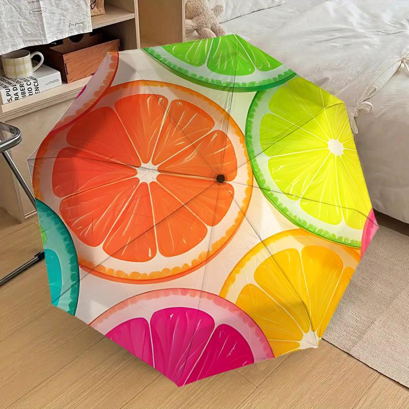1pc Citrus Slices Automatic Open/Close Umbrella, Formal Events - Ideal Gift for Family or Friends, Outdoor Accessory Yy251211226