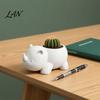 Desktop Plant Container Cute Rhinoceros Planter, 3D Printed Rhino Flower Pot, Animal Pot Decorative for Succulents Cactus Houseplants Unique Gardening