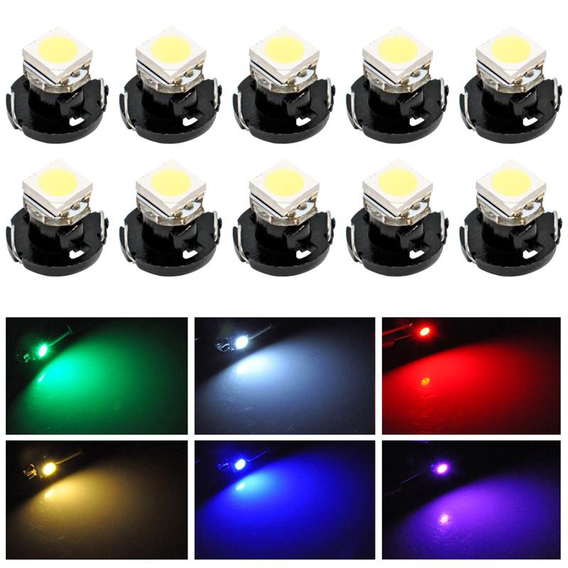 10 Stück T4.7 T4 5050 SMD LED Neo Wedge Armaturenbrett Instrumentencluster Licht Mode Auto Panel Anzeige Tacho Armaturenbrett Glühbirne 7 Farben#294303