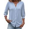 Damen Freizeit T-Shirt Top mit 3/4 Ärmel für den Alltag