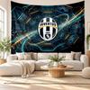 Arazzo da Parete FC Juventus, Appeso a Parete in Tessuto Morbido, Sfondo Decorativo per Camera da Letto, Arte da Parete per la Casa