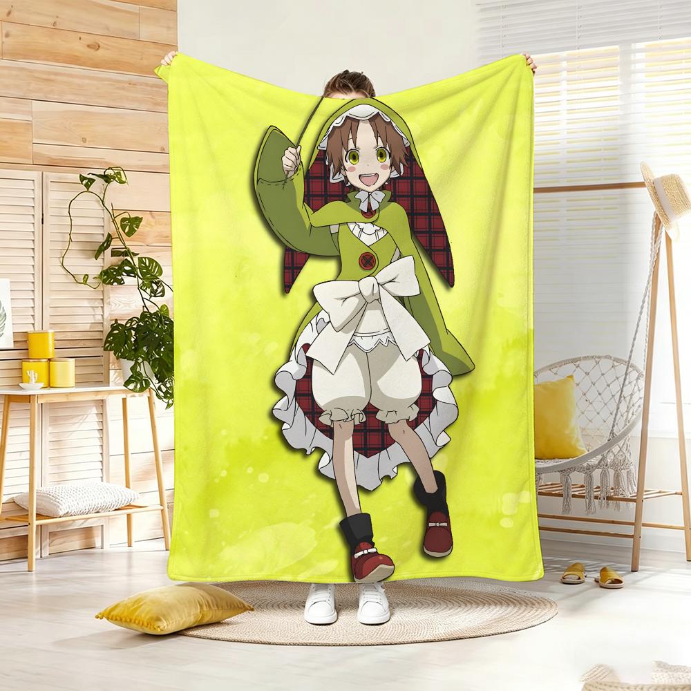 Anime Character C-ChamoS RossoS Throw Soft Warm Throw Blanket for Bedroom Living Room Bed Travel Camping Picnic Gift