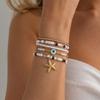Bohemian Style Rice Bead Stacking Bracelet Beach Vacation Starfish Pendant Elastic Bracelet