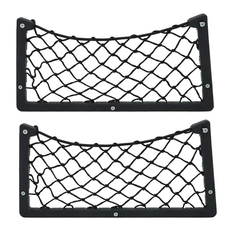 

Кемпинговый автомобильный сетчатый органайзер для хранения, сумка для кармана, дверная панель, крепление на спинку сиденья автобуса, сетчатый держатель для телефона, сетка для кошелька, ключ 2PCS