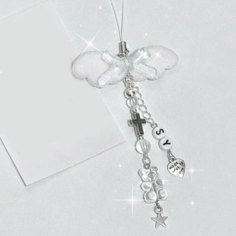 Portachiavi con Perline in Lega Acrilica Elegante Ciondolo per Telefono per Donne Ragazze Portachiavi Elegante Regalo Accessorio alla Moda per Borsa