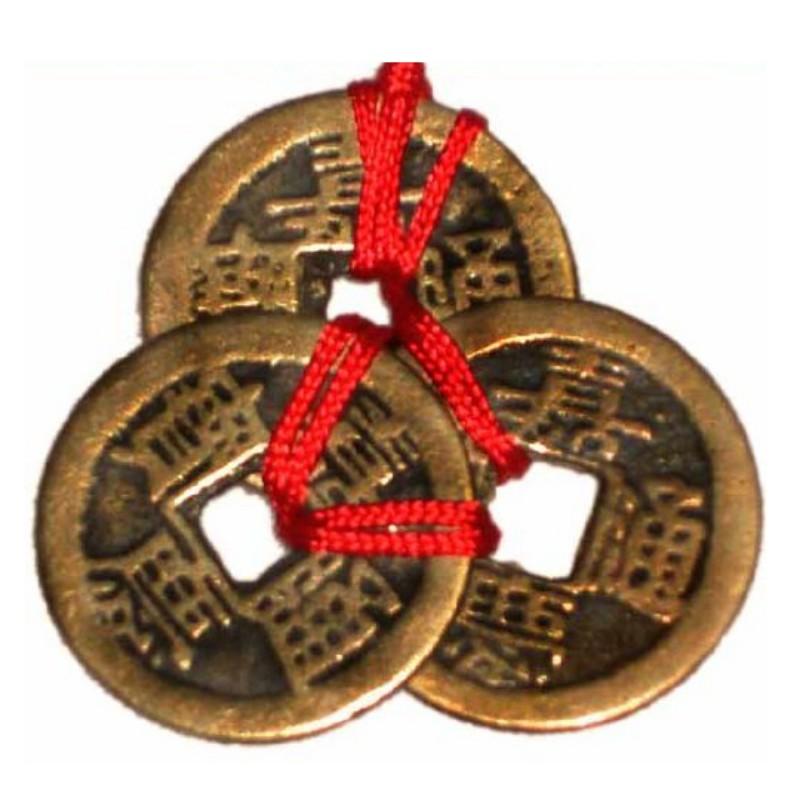 3 Coins Red Chinese Knot Copper Vintage Feng Shui Wealth Success Lucky Charm Home Car Hanger As Blessing Gifts Bring Health