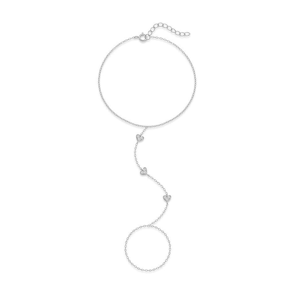 CANNER European American Style Eight-Pointed Star Zircon Bracelet S925 Silver Personality Simple Versatile Bracelet