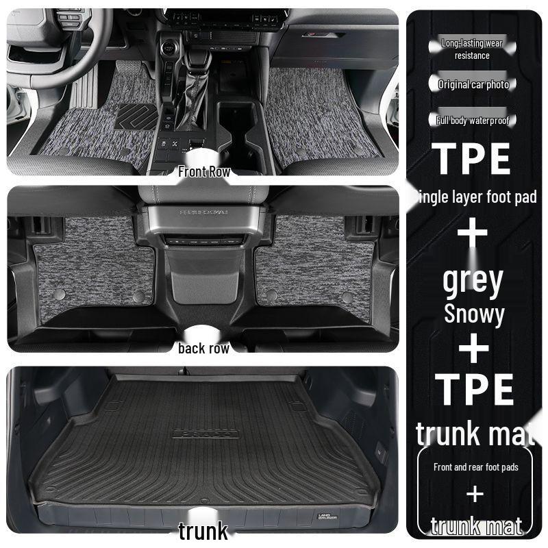 Toyota Prado TPE Floor Mats (2010-2025 Models) - Full Coverage, Car Interior Accessories