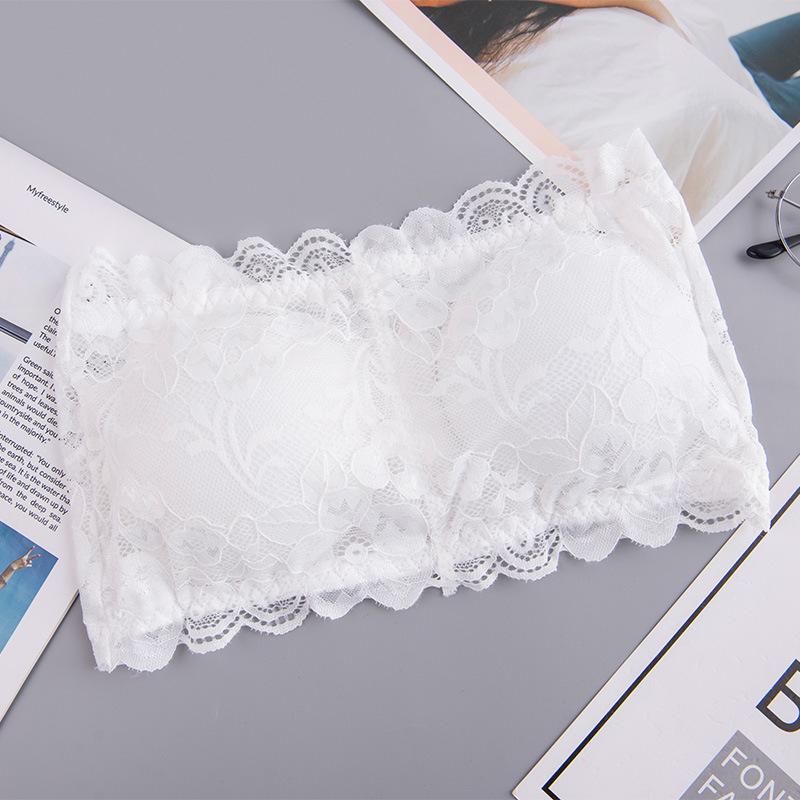 Fairy Lace One-Shoulder Strappy Bustier Bra for Young Ladies - Sexy Back Clasp Design