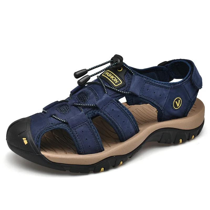 2026 Echte Leder Herrenschuhe Sommer Neu Große Größe Herren Sandalen Herren Sandalen Mode Sandalen Hausschuhe Große Größe 38-47