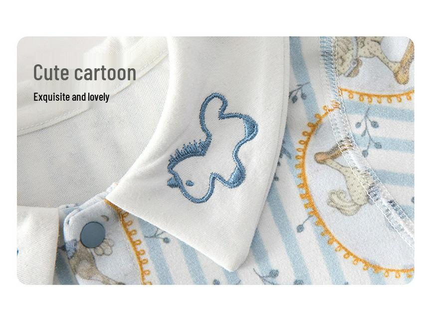 Tagless Unisex Baby Bodysuit Pajamas - Spring & Autumn Style for Outdoor Crawling