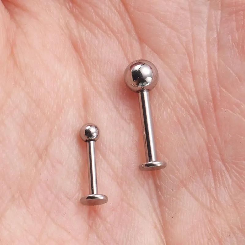 10pcs ASTM F136 Titanium Male Thread Labret Piercing 14G 16G Lab Lip Ear Tragus Replacement Body Jewelry Accessories