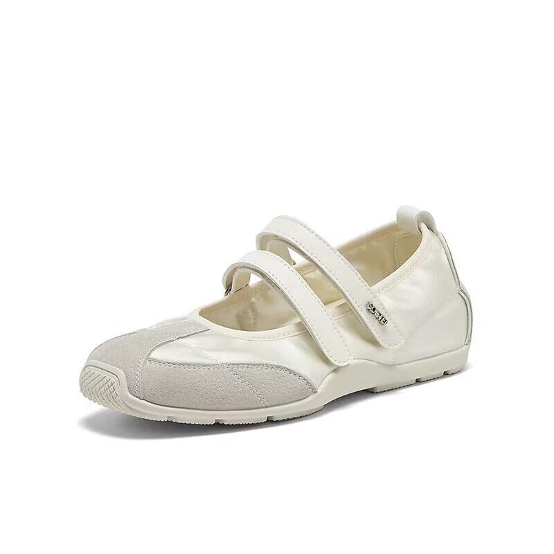 BASTO Women s Retro Flat Mary Jane Shoes 36 бежевый