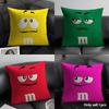 Cute Funny Art M-M&M'S Cushion Cover Summer Breathable Linen Organic Fabric Double-Sided Printing Sofa Pillow Case Home Decor