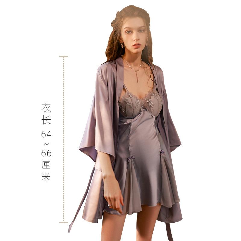 French sexy light luxury nightdress pure desire wind suspender pajamas summer new ice silk thin loungewear set