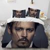 3D Printing Johny Dep Series Warm Comforter Beding Set,Soft Duvet Cover Bed Linen Set Comfortable Quilt Cover Pilowcase,king Quen Sized Dimensions