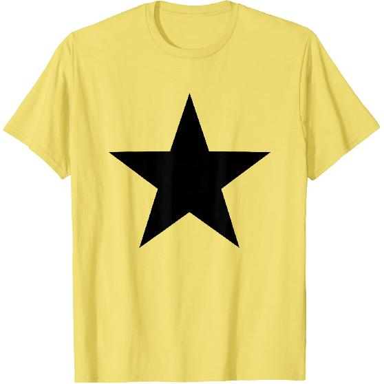 Cool Big Large Black Star T-Shirt