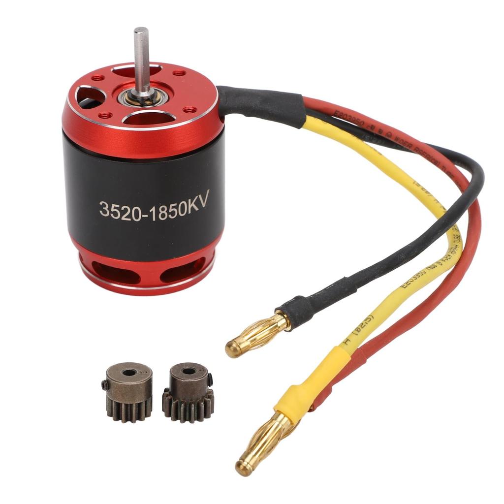 Asixxsix 1/10 RC Geared Brushless Motor Set, 1850KV, 2250KV, 3542 Outrunner Motor High Torx Rotor 14 Pole 12 Slot, RC Accessory Axle SCX10 (1850KV)