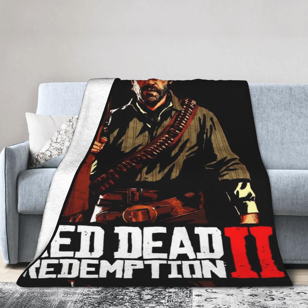 Arthur Morgan West Cowboy Action King Game Character Blanket Red Dead Redemption Plush Bedding Throws For Bedroom Flannel Cover