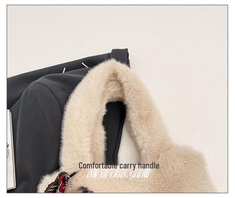 2025 Trendy Women's Plush Underarm Bag - Winter & Autumn Korean Fashion Handbag