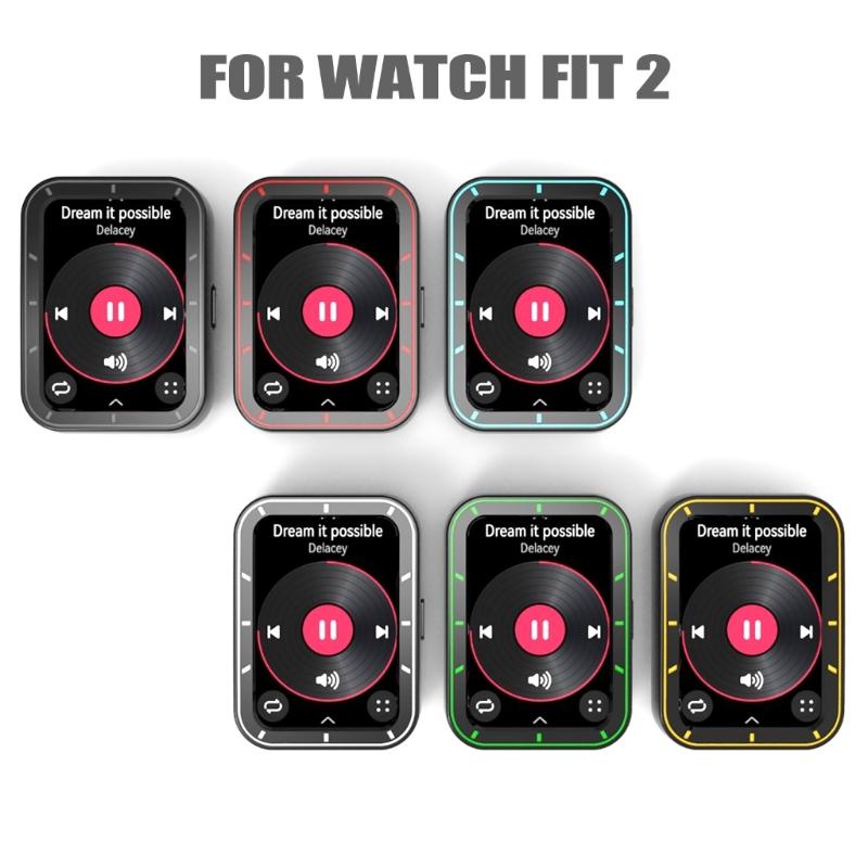 Compatible for Watch Fit 2 Smart-Watch Protective Case Lightweight Durable TPU Housing Protection-Shell Shockproof Cover