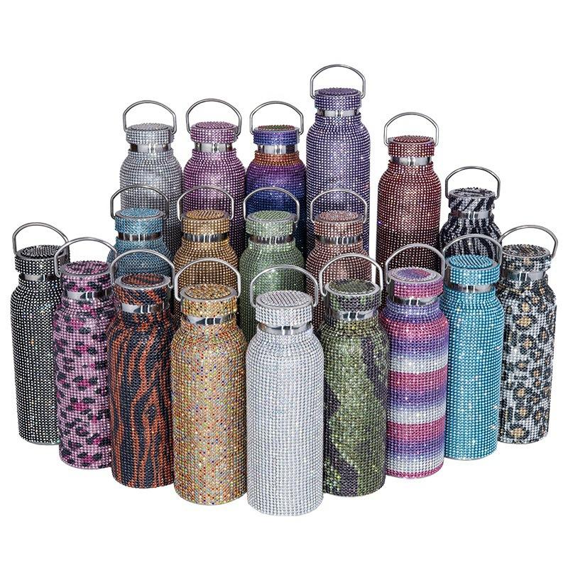 Diamond Cup Double Stainless Steel Thermos Cup With Chain Diamond Water Cup Fashion Gift