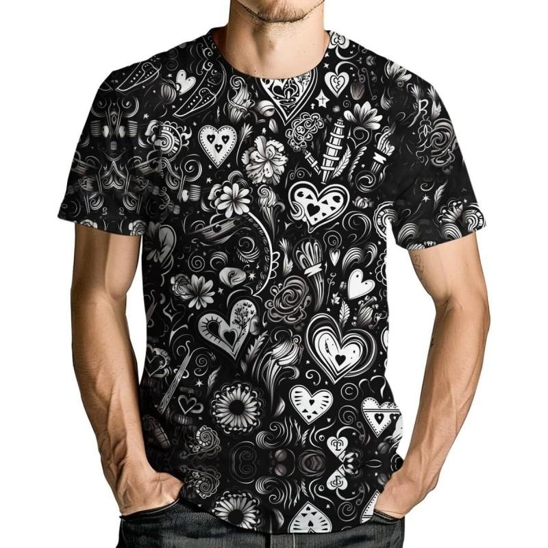 

3D Printed Starry Moon Night T Shirt For Men Colorful Stars Pattern T-Shirts Summer Fashion O-Neck Loose Tops Short XXXL
