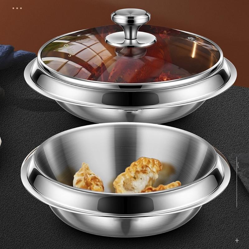 304Stainless Steel Plates Picnics Camping Plates Party Dishware Set Metal Dish Set for Kitchens and Dining Tables