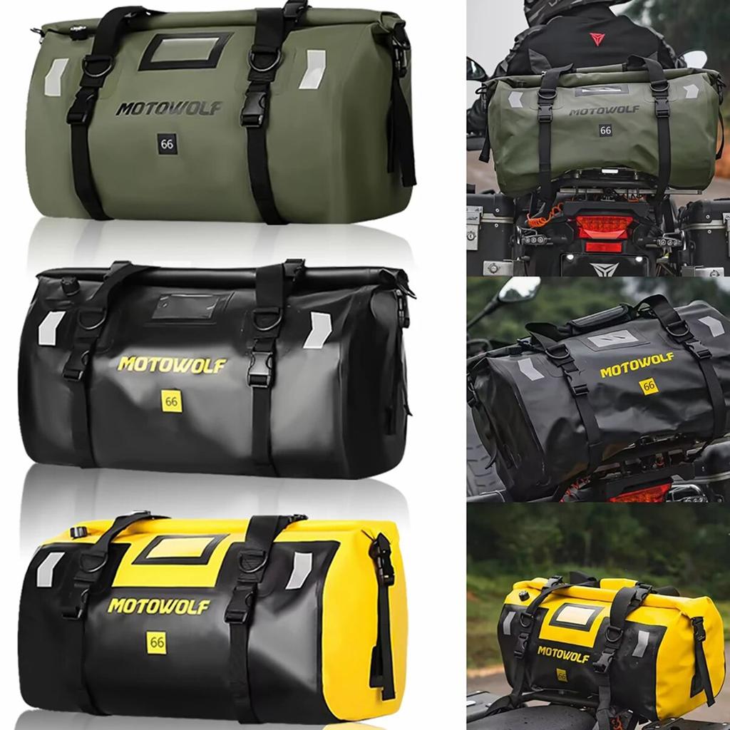 Universal 40L 66L Motorcycle Waterproof Tail Bags Helmet Durable Rear Moto Seat Bag High Capacity Riding Motocross Outdoor Bag