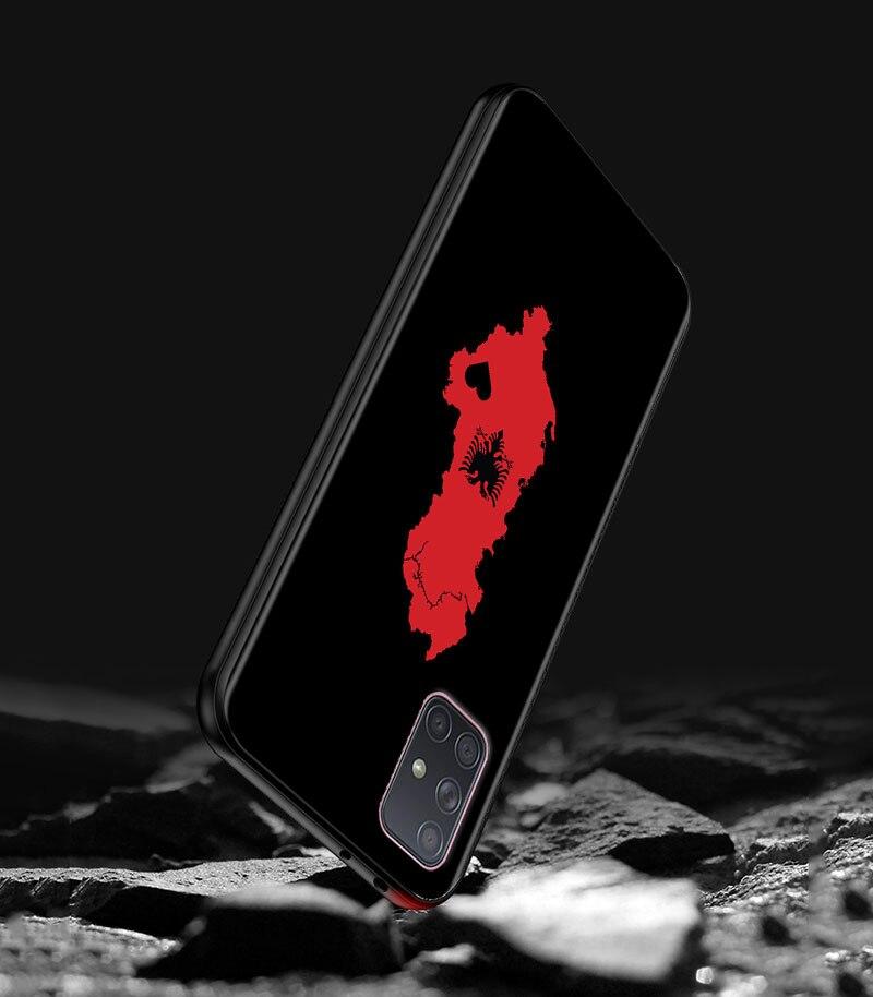 Albania Flag Bear Skeleton Phone Case for Samsung Galaxy A51 A71 A21S A12 A11 A31 A52 A41 A32 5G A72 A02S Silicon Back Cover