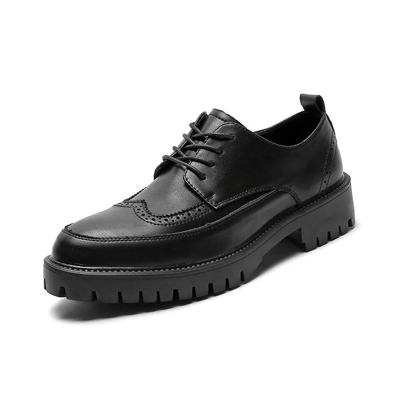 Leather Shoes Men'S Brock British Casual Trend Business Dress Inner Height Increase Youth Suit Wedding Shoes Px92-J