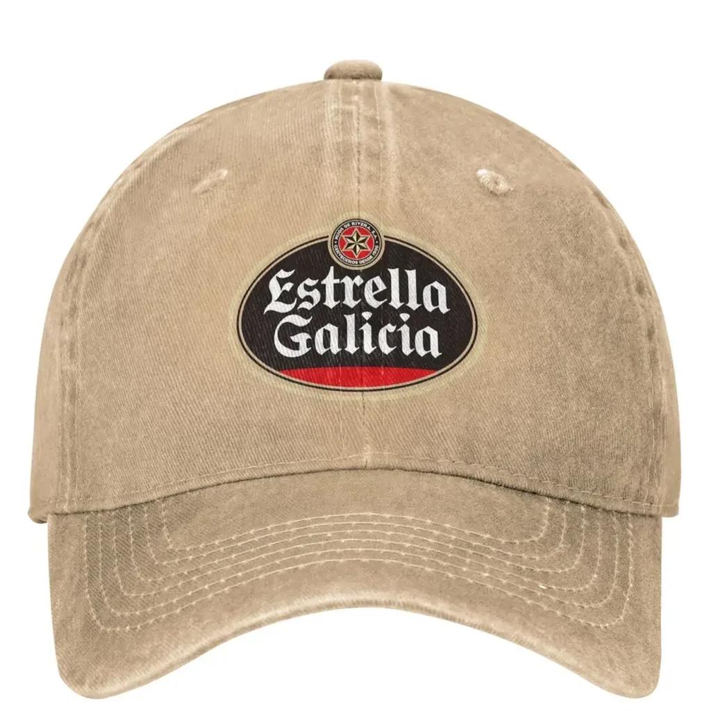 Estrella Galicia Beer Spain Washed Baseball Cap Spanish Lager Beer Trucker Dad Hat Summer Female Male Sunproof Baseball Caps